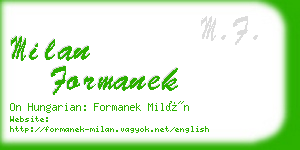 milan formanek business card